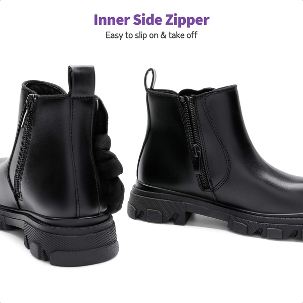 Girls Interchangeable Chelsea Boots - BLACK - 3